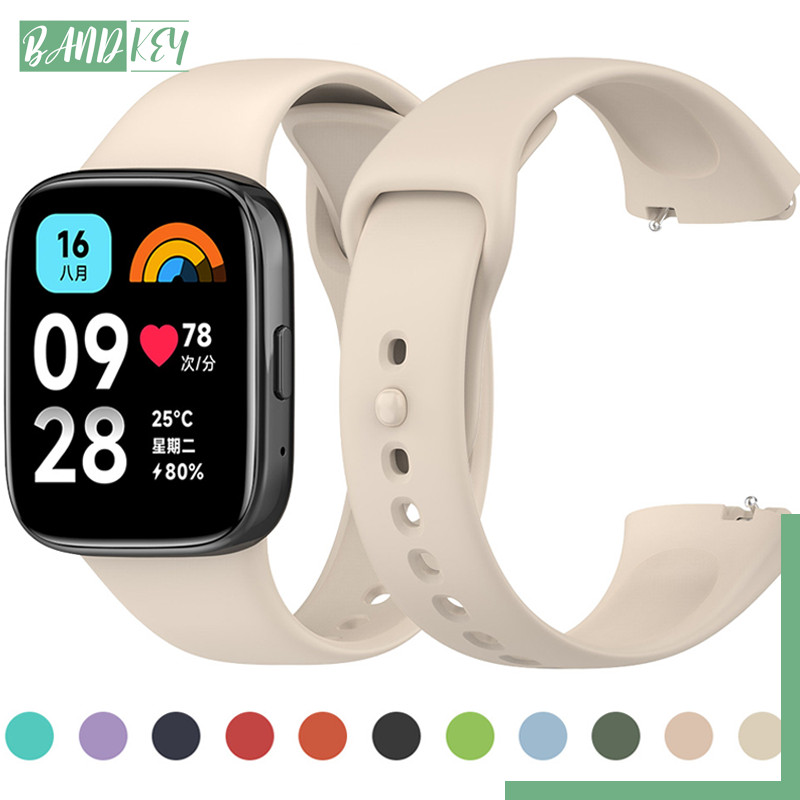 สายรัดซิลิโคนอ่อน for Smartwatch Redmi Watch 3 Active ยางที่มีสีสันและกีฬาสวมใส่ได้ for Redmi Watch 3 Lite/Redmi Watch 3
