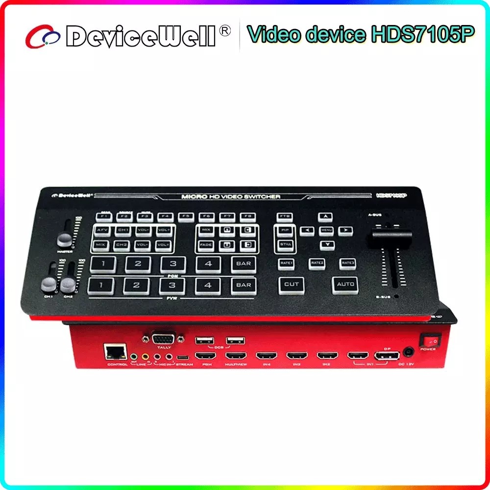 ยี่ห้อใหม่ DeviceWell HDS7105P Video Switcher 5-CH Video Switcher 4 * HD-MI-เข้ากันได้กับ 1 * DP SWI