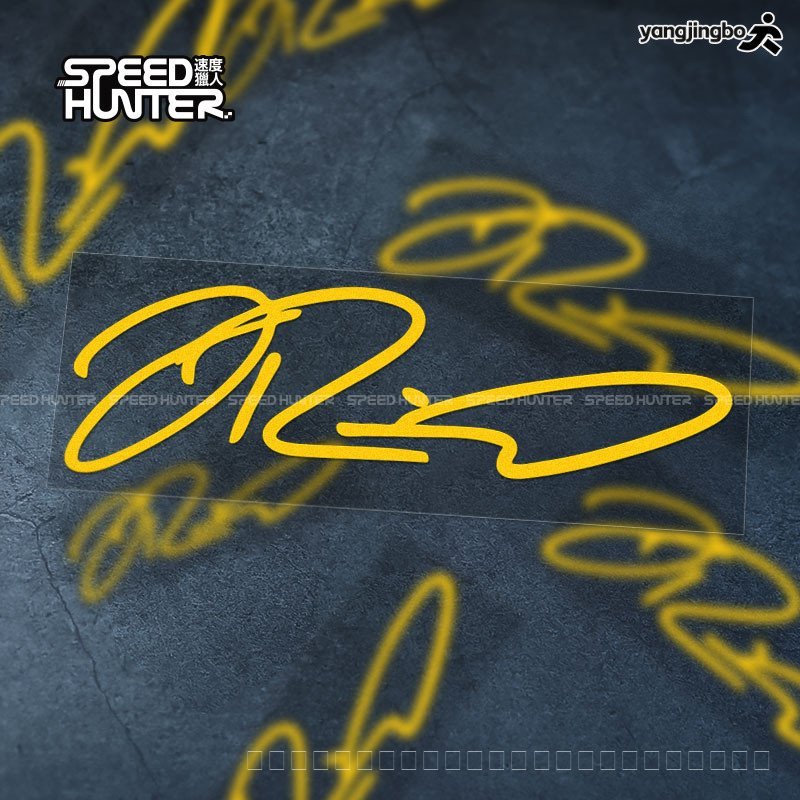 พร้อมส่ง F1 Driver Daniel Rikado English Signature Sticker Formula Championship Lover Body Car Stick