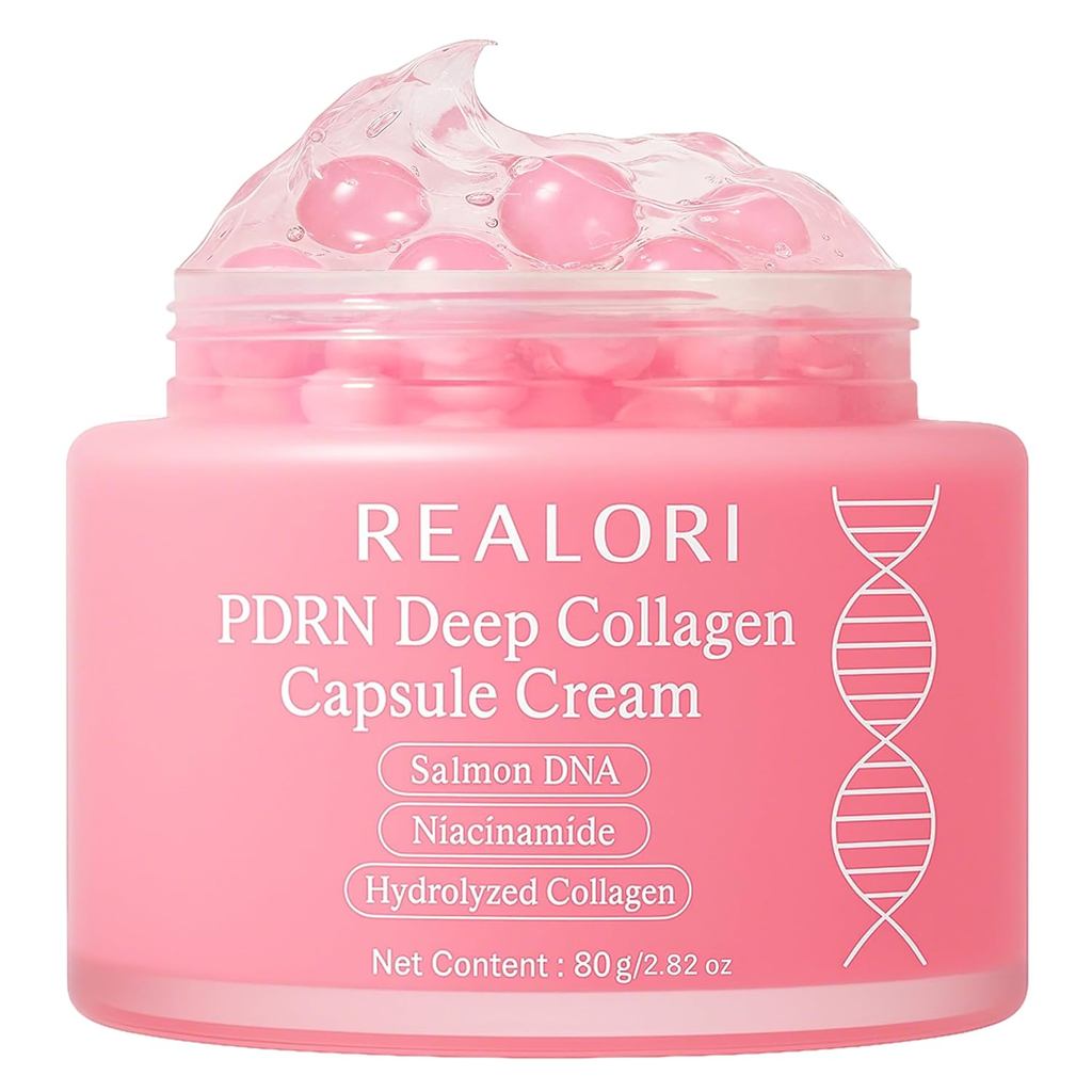 PDRN Capsule Cream มีวิตามินซีและคอลลาเจนเกาหลี Boba Facial Moisturizing Cream ครีมเจลลี่สีชมพูเพื่อ