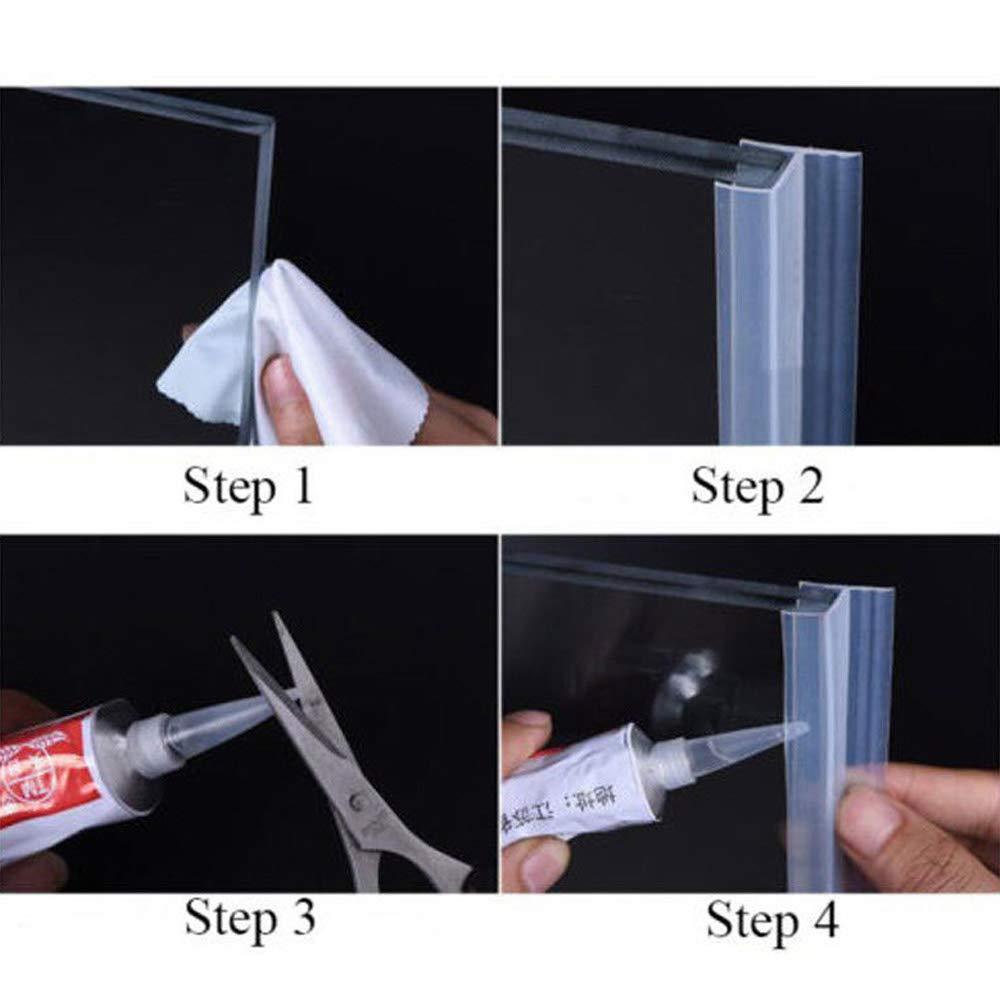 ยางกันน้ำประตูกระจก แถบยางซิลประตูกระจกห้องน้ำ ยางกันน้ำขอบกระจกล่าง   การจัดส่งกาว ยาว 2 เมตร กระจกหนา 10 มม. - รูปที่ 4