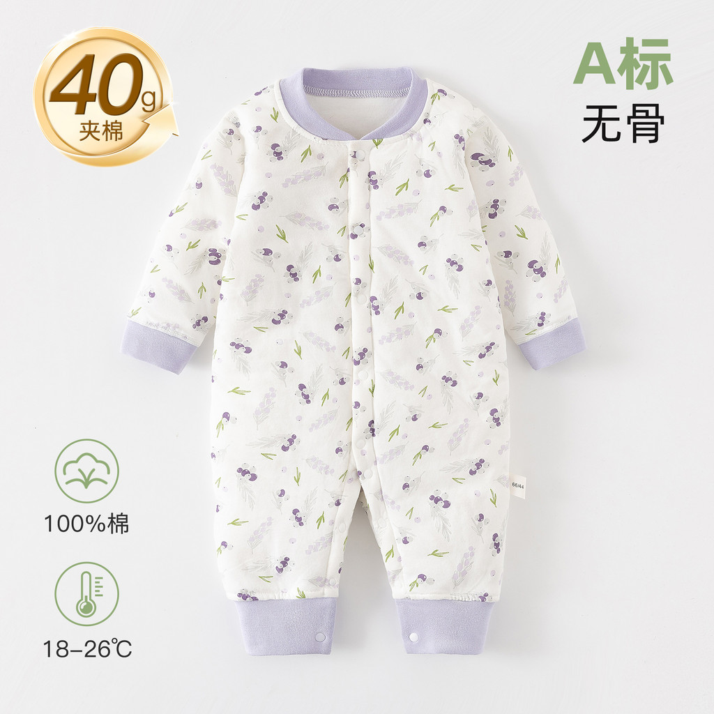 เสื้อผ้าเด็กฤดูใบไม้ร่วงฤดูหนาว 40g Quilted หนา Romper ทารกแรกเกิด Warm Jumpsuit เด็ก Class a ชุดนอน