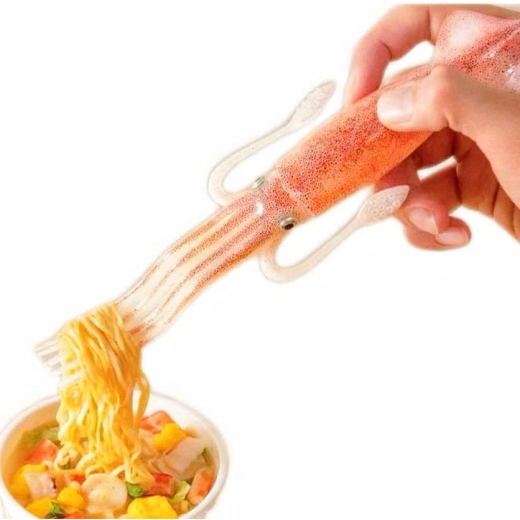 Unique Squid Shaped Noodle Fork for Seafood Noodles-Pasta fork - Fun & Functional Kitchen Utensil（Le
