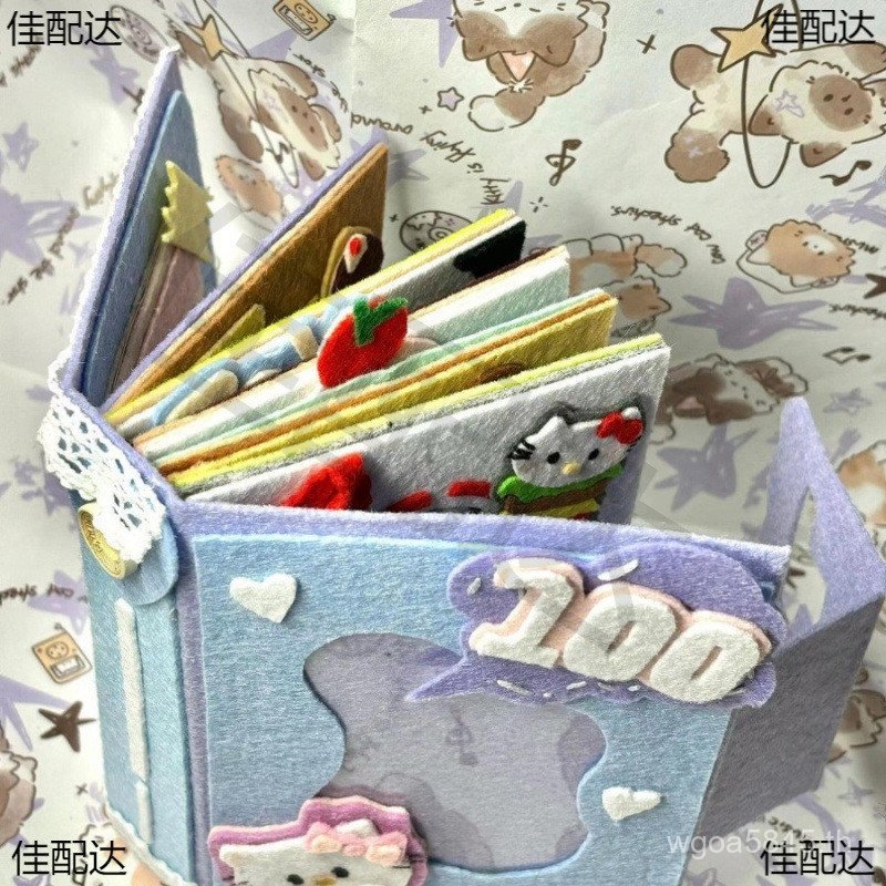 อัลบั้ม Felt Student Storage อัลบั้มภาพไม่ทอ Polaroid KT Card Album Photo Card Cat Love Beans น่ารัก