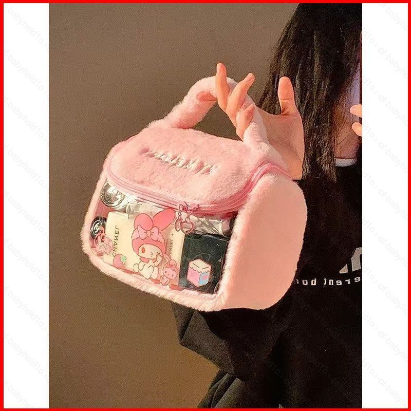 2026 Sanrio Hello Kitty My Melody Lady กระเป๋าแต่งหน้าความจุขนาดใหญ่ เหมาะสำหรับการพกพา