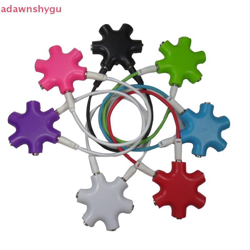 Adagu 6 พอร์ตหูฟัง Aux Splitter 6 In 1 อุปกรณ์เสริมสมาร์ท Audio Aux Cable Splitter 3.5 มม.1 ชาย 5 หญ