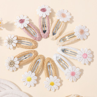 กิ๊บติดผมลูกไม้สีขาวแบบเจ้าหญิง 10 ชิ้น/เซ็ต ลายดอกเดซี่น่าร…