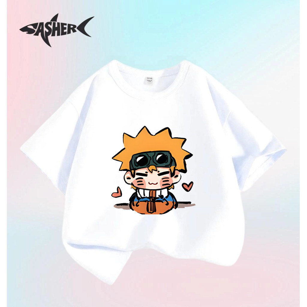 【Ready Stock】 Trendy Naruto Young Naruto Chibi Cute Graphic Fashion Tee