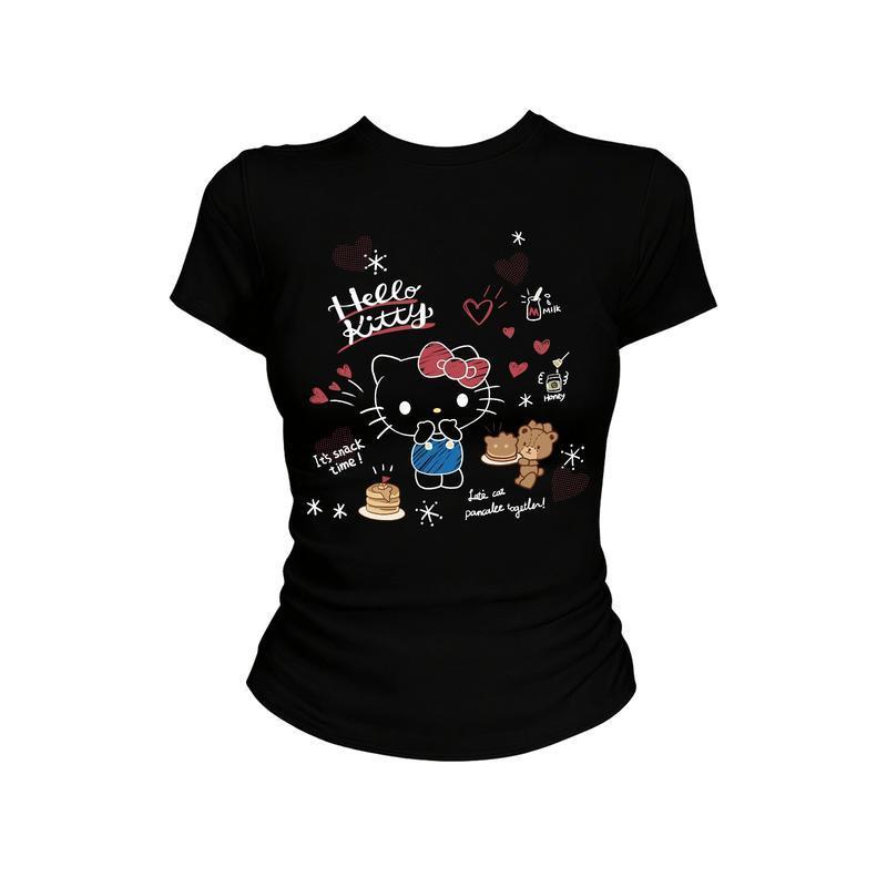 เสื้อยืดแขนสั้นพิมพ์ลายคุณภาพสูง ทรงเข้ารูป แขนกุดแบบครอป