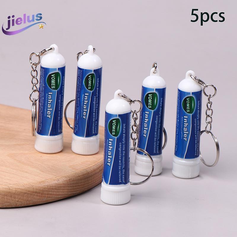 [Jielus] 5 ชิ้น Nasal Sti พวงกุญแจ Boosts Focus Inhaler หลอด Cooling Nasal Inhaler Aromatherapy Ener