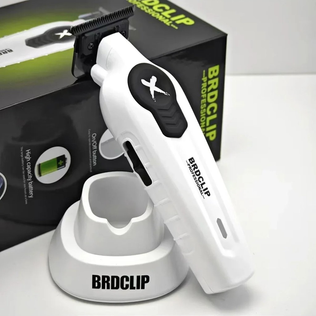 BRDCLIP X Series Professional Hair Trimmer FA1T สีขาวไล่ระดับสีแกะสลักเครื่อง 7700RPM พร้อมฐานเหมาะสําหรับผู้ชายผม Clipper