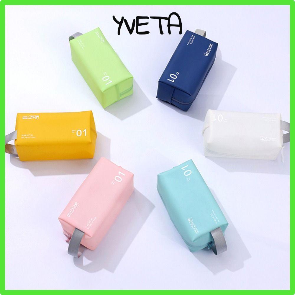 YVETA กระเป๋าแต่งหน้า Travel Organizer กระเป๋า PVC กันน้ําซิปกระเป๋า PVC
