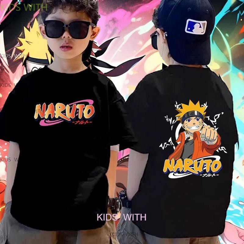 เสื้อยืดอะนิเมะนารูโตะ พิมพ์ลายขนาดใหญ่ แขนสั้น เหมาะสำหรับเด็กชายและเด็กหญิง อายุ 1-11 ปี