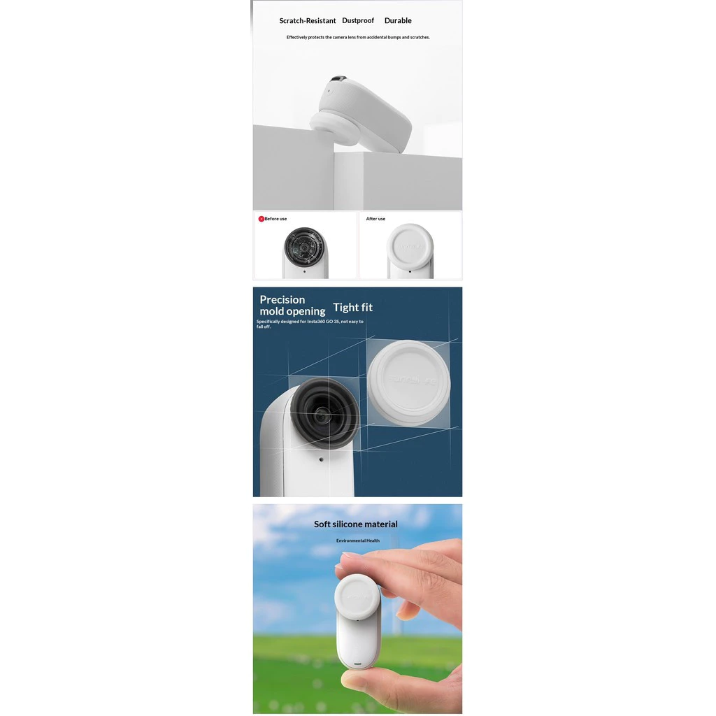 Sunnylife เหมาะสําหรับ Insta360 GO 3S ฝาครอบป้องกันเลนส์ซิลิโคนฝาครอบเลนส์กันฝุ่นฝาครอบป้องกันรอยขีดข่วน thumbnail 8