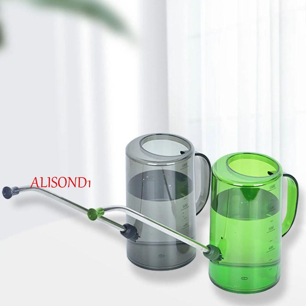ALISOND1 บัวรดน้ําขนาดเล็ก,พลาสติก Shatterproof ยาว Spout รดน้ําหม้อ,โมเดิร์น 1L/1.5L Mental Spout พร้อม Measurable Scale Plant Sprinkler บ้าน