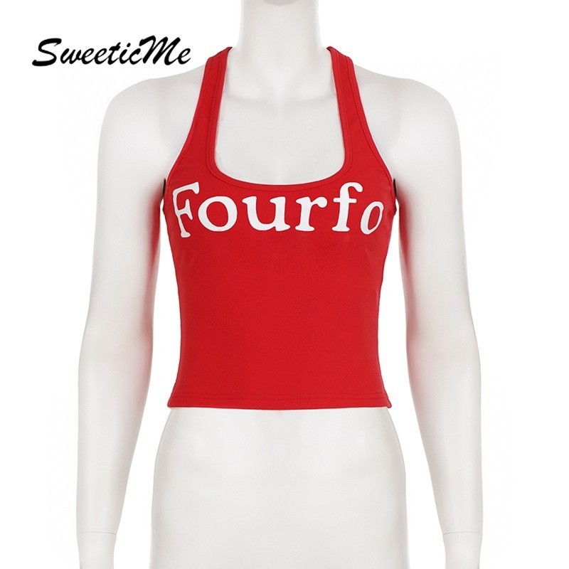 SweeticMe เสื้อสตรี 2026 ตัวอักษรแฟชั่นใหม่พิมพ์ Casual Street Camisole — صورة 7