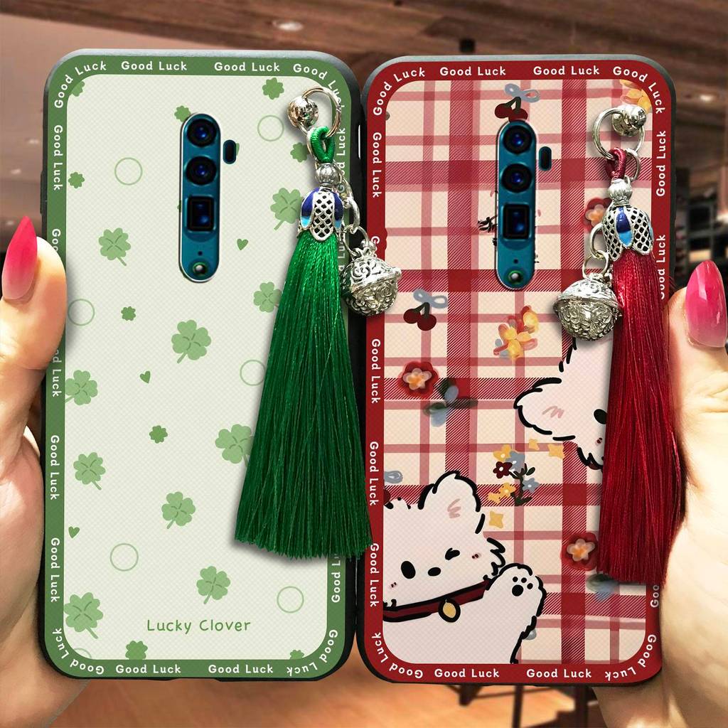พู่ Bell เคสโทรศัพท์สําหรับ OPPO Reno 10X ZOOM/10X/10X Pro ทนทานซิลิโคนป้องกัน TPU กระเป๋าเต็มห่อกันกระแทกแฟชั่นออกแบบกันน้ํา Graffiti Anti-knock การ์ตูน