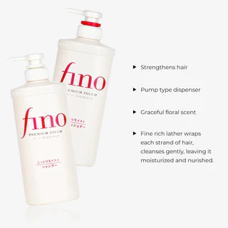 🌞Buy 1 get 1 free🌞แชมพู / ครีมนวด Shiseido Fino Premium / Touch Hair Shampoo / Conditioner 550ml ช่วยฟื้นฟูผมเสีย เส้นผมแข็งแรง แชมพู