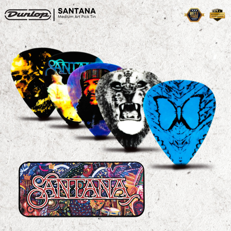 Jim Dunlop SANPT01M Santana ปิ๊กกีตาร์ศิลปะขนาดกลาง 6 ต่อดีบุก ( SAN-PT01M / SAN PT01M / PT-01M )