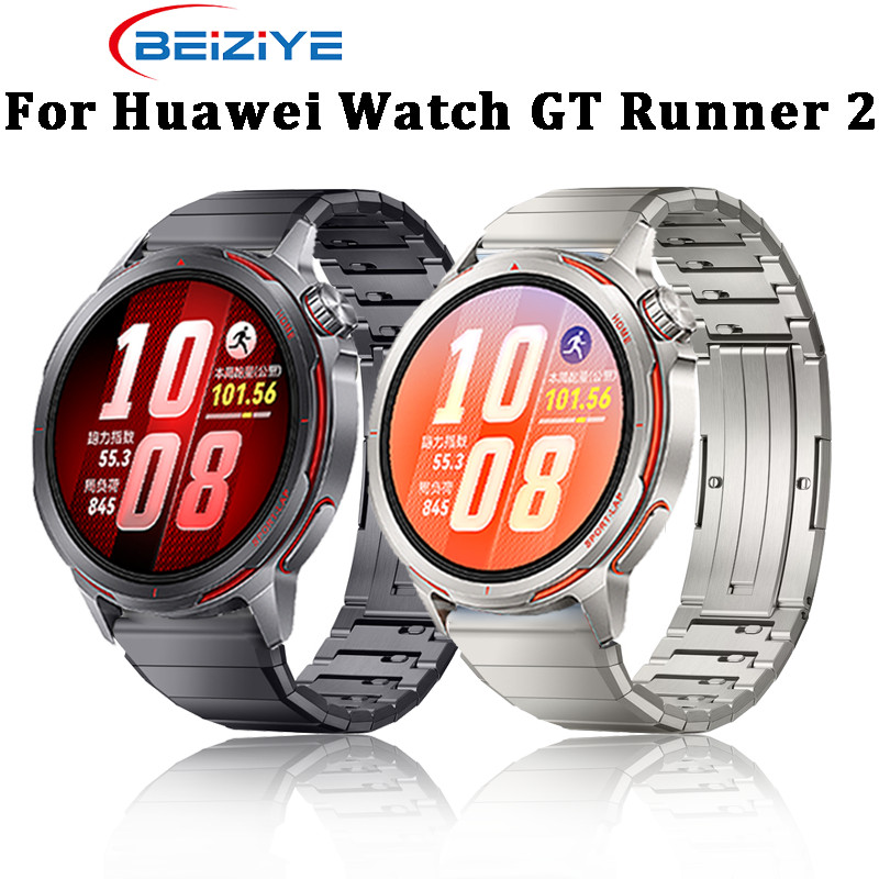 ไทเทเนียมสําหรับ Huawei นาฬิกา GT Runner 2 สร้อยข้อมือโลหะสําหรับ Huawei Watch GT runner 2 โลหะหัวเข