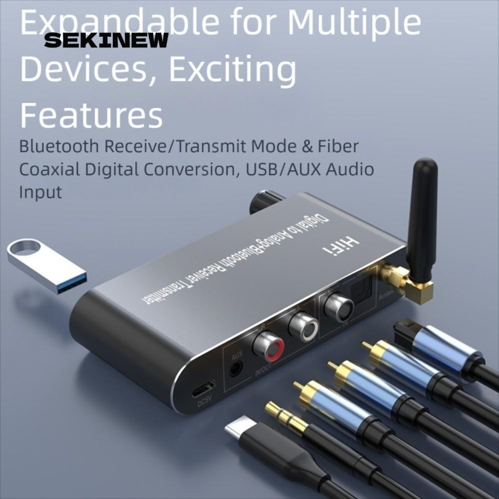 SEKINEW Digital to Analog Audio Converter, 4 in 1 พร้อมรีโมท Digital Optical to 3.5 mm, อลูมิเนียมอั