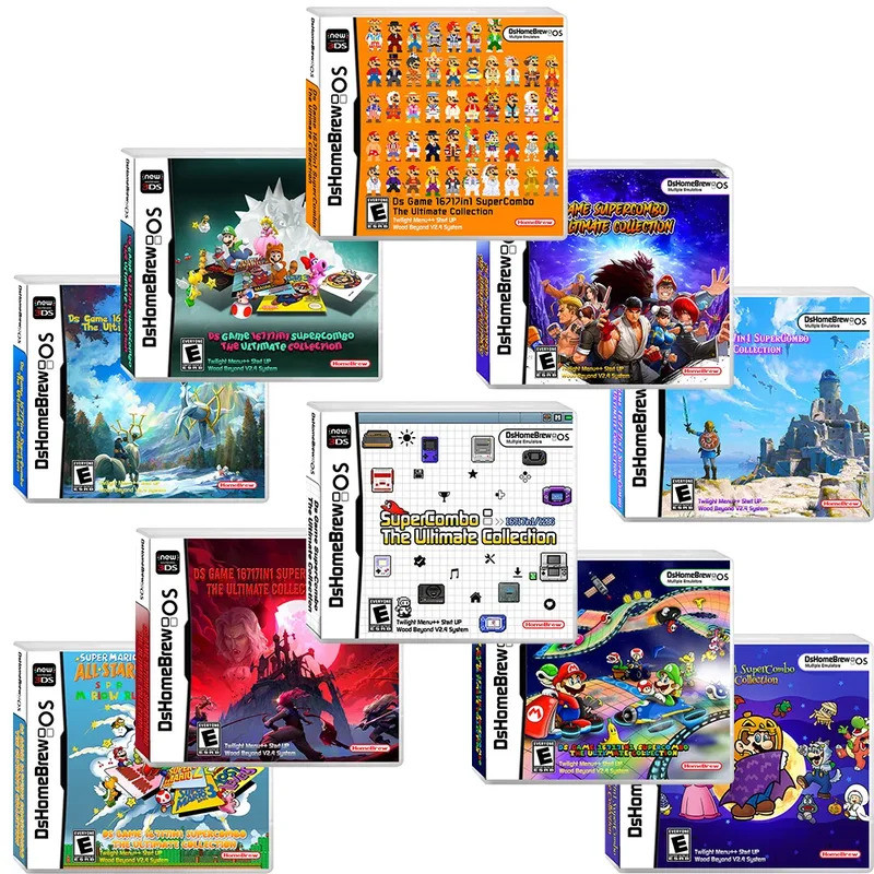 Mario Bros 16717in1 NDS การ์ดเกม Multi-emulator แบบบูรณาการ DSTWO Mini Curse รุ่น US การ์ดรวมภาษาอัง