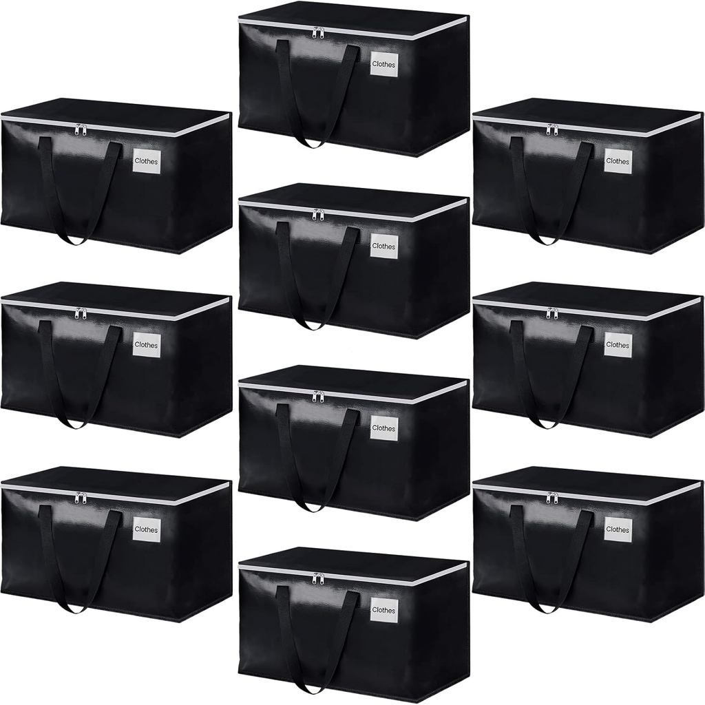 StorageRight Heavy Duty Moving Boxes-Moving Bags with Zipper, เสริมจับและแท็ก Pocket-Collapsible Mov
