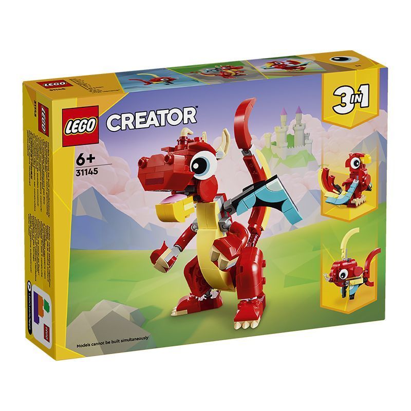 เลโก้ 2024 สินค้าใหม่ 31145 Creative Red Little Dragon Building Blocks ชายหญิงของขวัญวันเด็ก ybl2604
