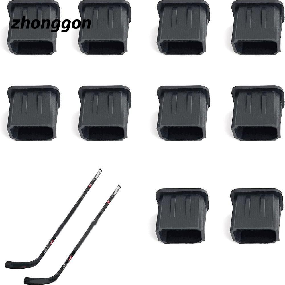 ZHONGGON667 10 ชิ้น Hockey Stick End Cap, No-Tool Setup TPU Hockey Stick Butt End Caps, Universal น้