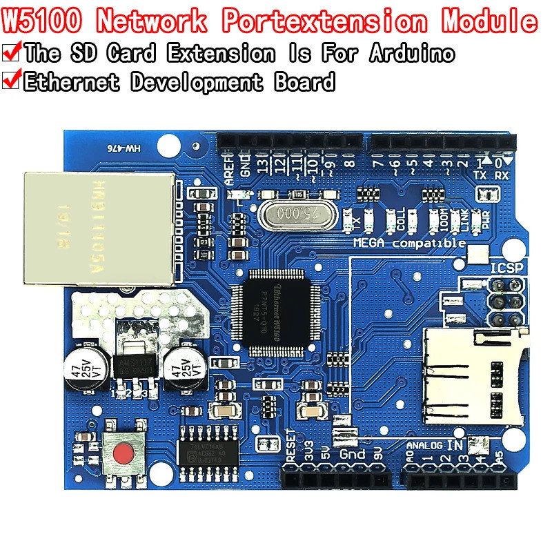 UNO Shield Ethernet Shield W5100 R3 UNO Mega 2560 1280 328 UNR R3 เท่านั้น W5100 บอร์ดพัฒนาสําหรับ A