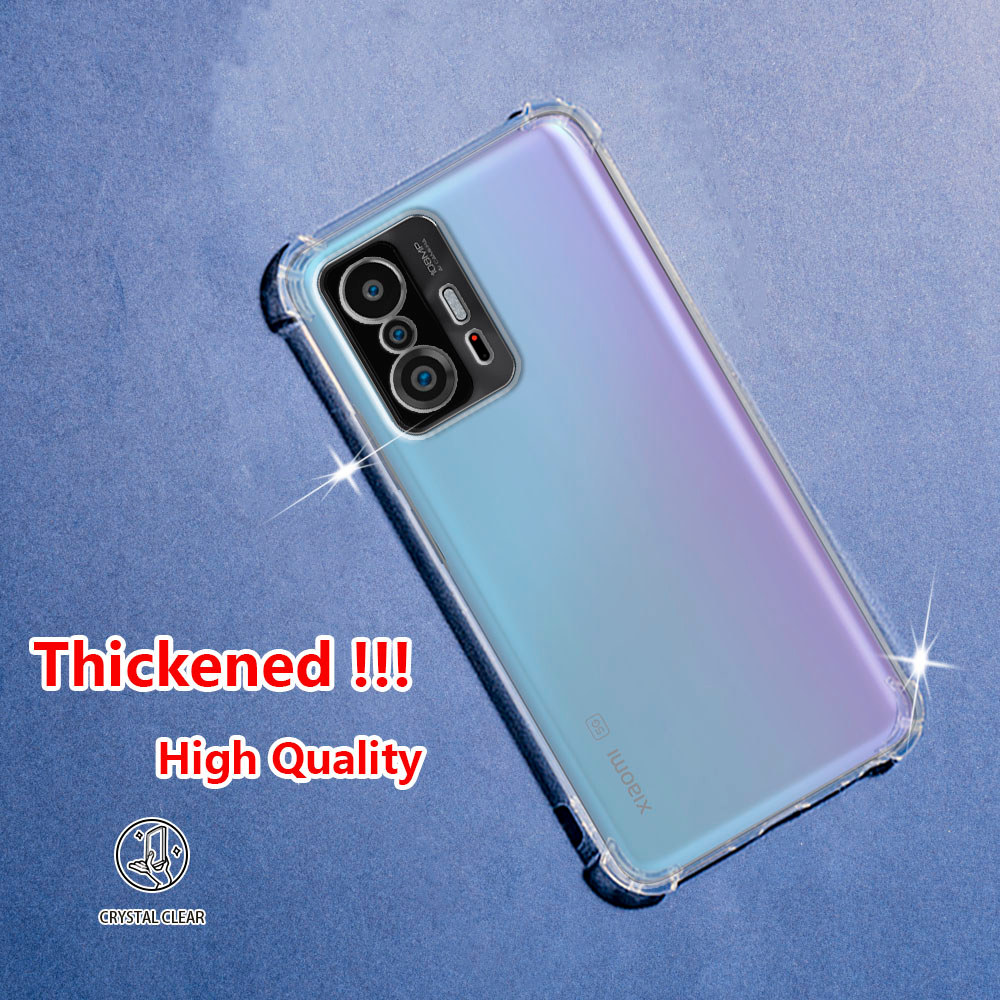 Xiaomi 11T Pro 5G Crystal Clear Jelly Case Air-Guard Corner Soft TPU ยืดหยุ่นซิลิโคนป้องกันยางโปร่งใสเคสโทรศัพท์