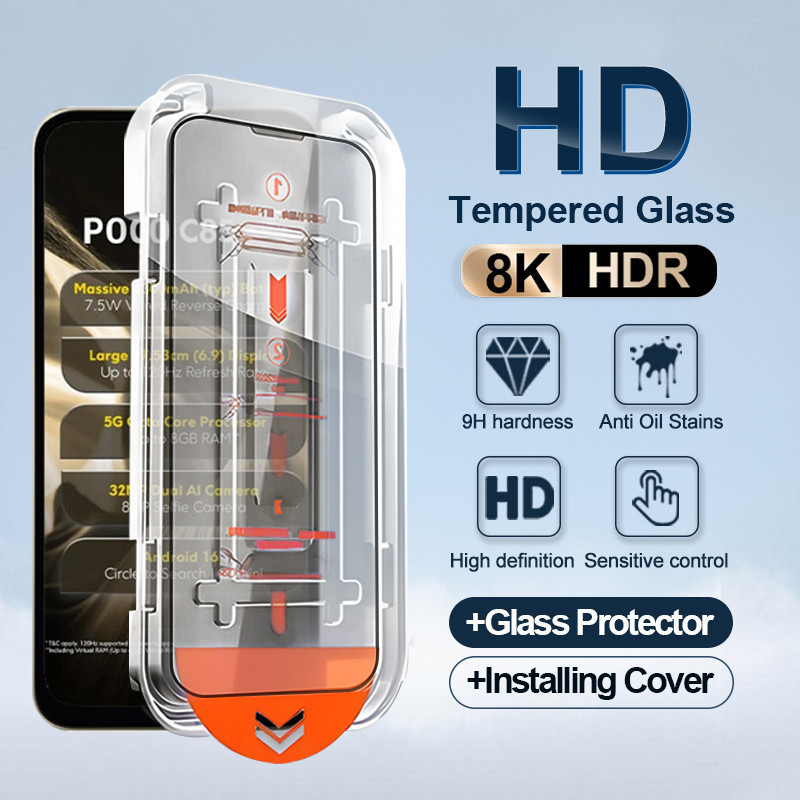 POCO C85x Full CoverageกระจกนิรภัยสําหรับXiaomi 15T 14T 15 17 Pro Max POCO C85 C71 C61 C40 C65 M8 M7