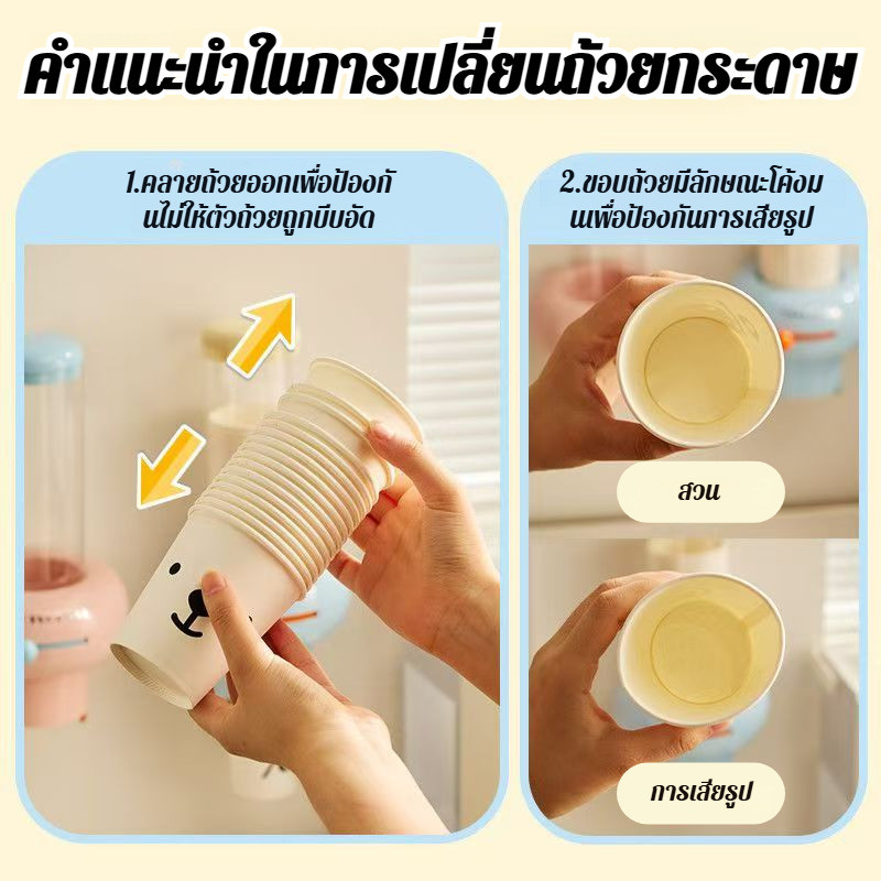 ไม่ต้องเจาะรู ที่วางแก้วกระดาษ แบบติดผนัง กล่องใส่แก้วอัตโนมัติ ใช้งานสะดวก ประหยัดพื้นที่ ราคา ถูกที่สุด ดีลบีเคเค แกลเลอรีภาพที่ 8