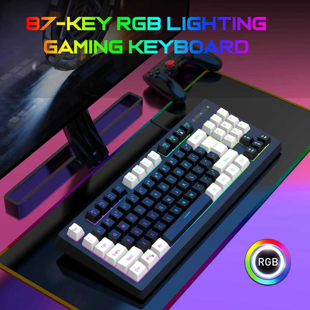 [Aurora] Y-FRUITFUL RGB Mechanical Feel คีย์บอร์ดเกมแบบมีสาย USB 87 คีย์ - G69