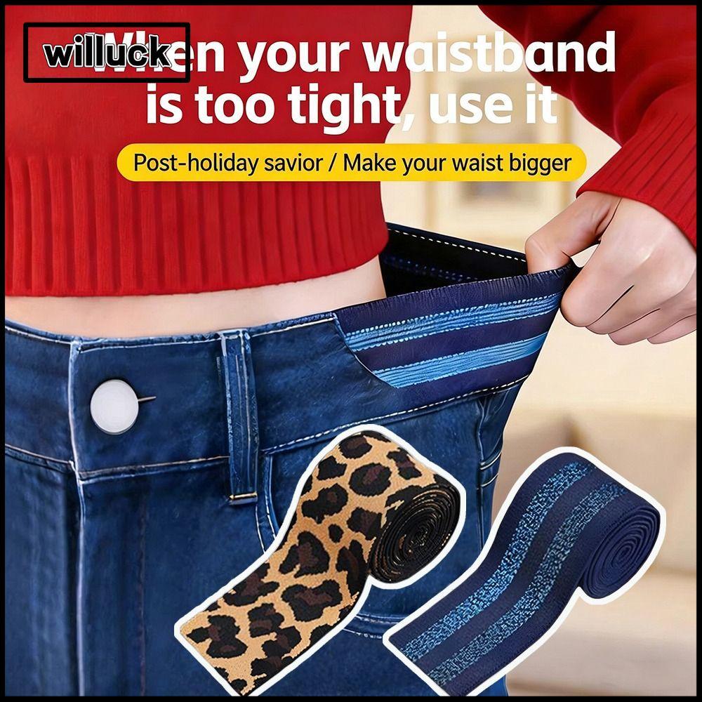 WILLUCK ปรับเอวยางยืด Expander, DIY เย็บเครื่องมือไม่มีหัวเข็มขัดที่มองไม่เห็นเข็มขัดยางยืด,ความยืดหยุ่นสูงโพลีเอสเตอร์ไม่มีร่องรอยเอวเครื่องมือขยายกางเกงยีนส์/กระโปรง