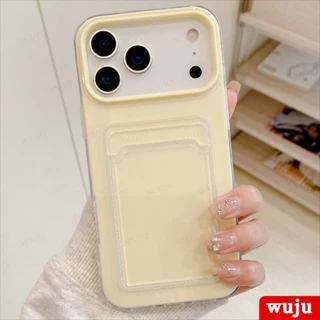 WUJU โปร่งใสผู้ถือบัตรกรณีเข้ากันได้สําหรับ IPhone 17 16 15 14 13 12 11 Pro Max, พร้อม Anti-Yellowing, กันกระแทก TPU กันชน
