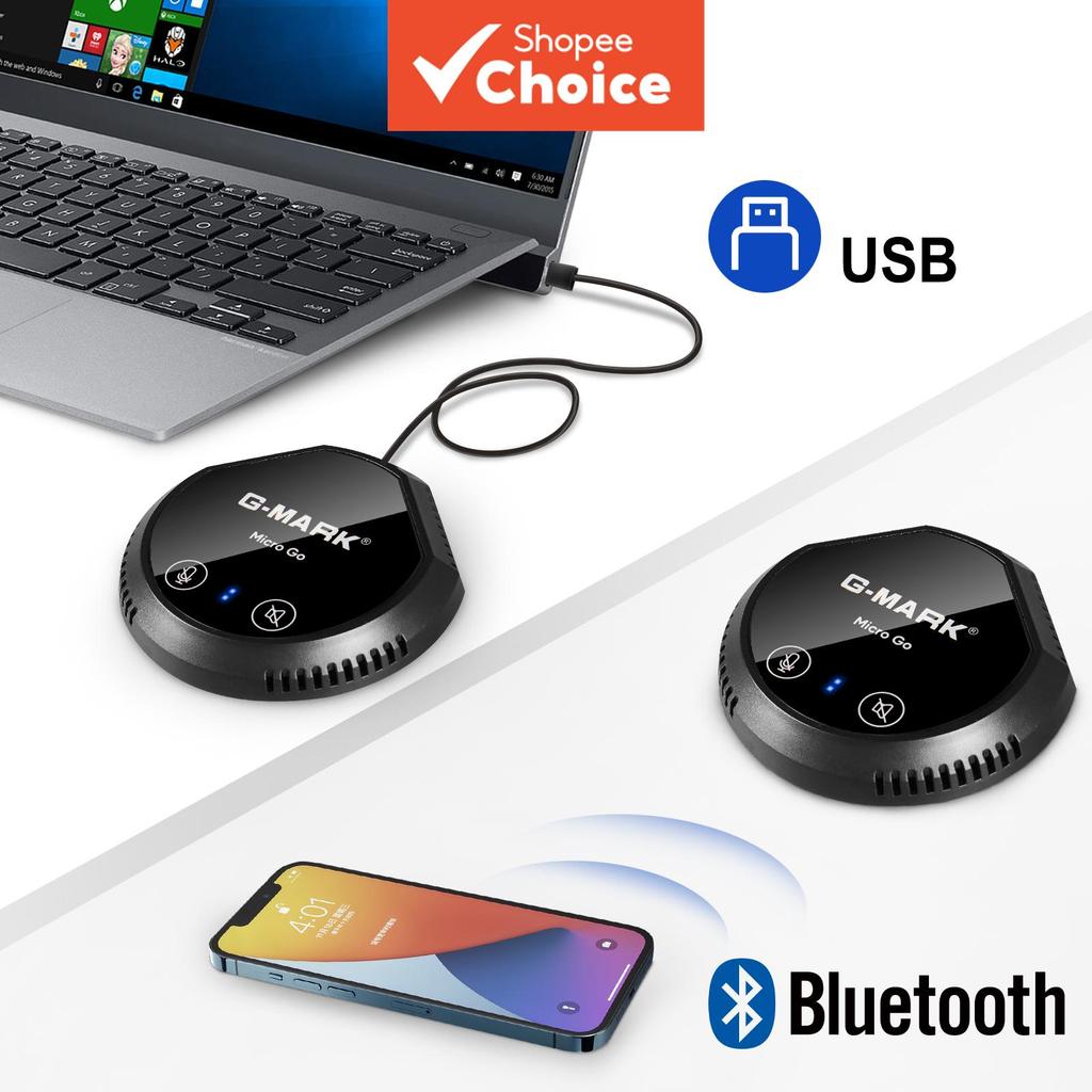 G-MARK USB Microphone Micro Go Bluetooth Conference Mic ลําโพงในตัว Plug Play สําหรับการประชุม PC