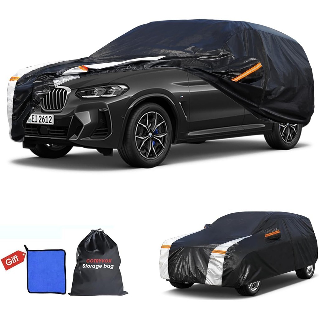 ผ้าคลุมรถ BMW X3 กันน้ํา 100% ทุกสภาพอากาศ, ของขวัญพร้อมผ้าเช็ดตัว, ผ้าคลุมรถ SUV 10 ชั้น Custom Fit