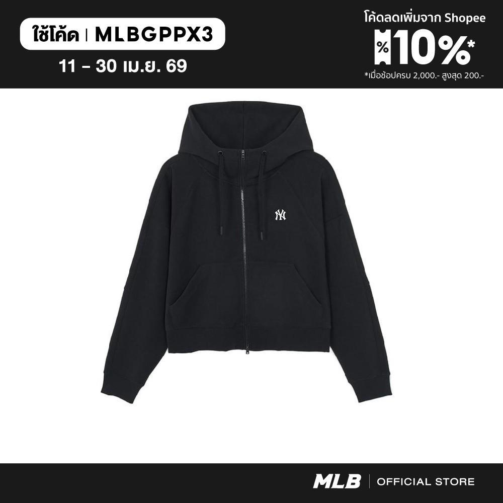 MLB เสื้อเทรนนิ้งท็อป ยูนิเซ็กซ์ Womens Basic Ballon Fit Hood Zip Up รุ่น 3FTRB1061 50BKS สีดำ