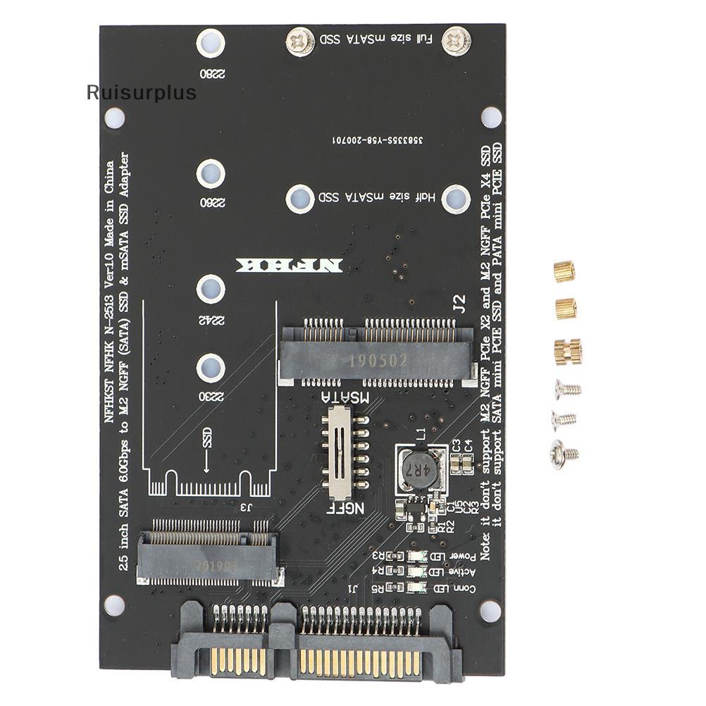 [Rui-t] M.2 NGFF MSATA SSD เป็น SATA 3.0 อะแดปเตอร์ 2 ใน 1 การ์ดแปลงสําหรับแล็ปท็อปพีซี