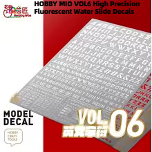 HOBBY MIO VOL6 ความแม่นยําสูงเรืองแสงสไลด์น้ํา Decals ตัวอักษรภาษาอังกฤษสติกเกอร์สําหรับ Gundam Action Figures รุ่นอาคารงานอดิเรก DIY
