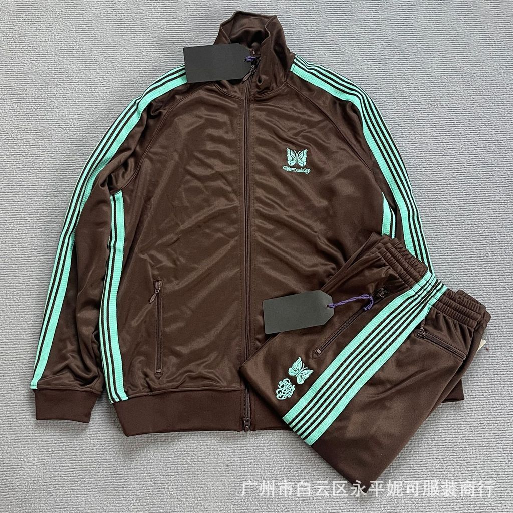 BOUB Needles Track xGIRLSDONTCRY Butterfly Zipper Jacket Men's Striped Ribbon Casual Sports Suit