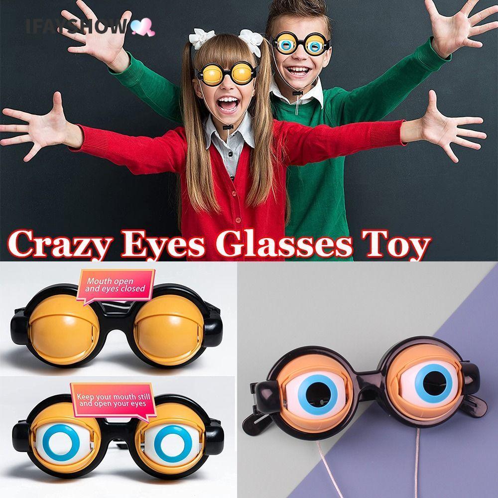 IFAYSHOW ตลกแว่นตาพลาสติกกบใหญ่ Eye ผู้ใหญ่เด็ก Pranks Crazy Eyes Props