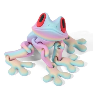 Big 3D พิมพ์ Gradient กบแม่เหล็กตู้เย็นแม่เหล็ก Movable Joint Luminous ของเล่นเด็ก