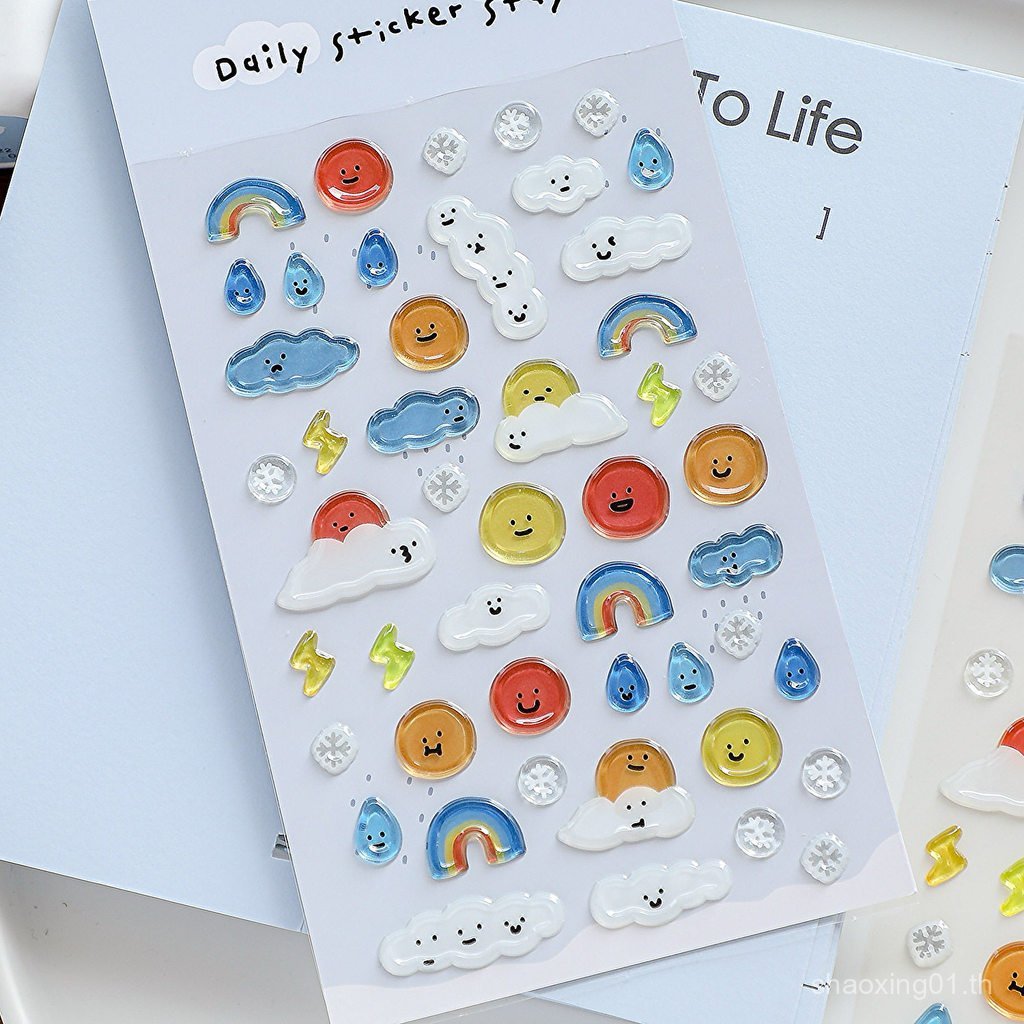 Bonnie More Stickers Handbook Material Weather Expression Epoxy Jelly Handbook สติ๊กเกอร์ตกแต่งสไตล์