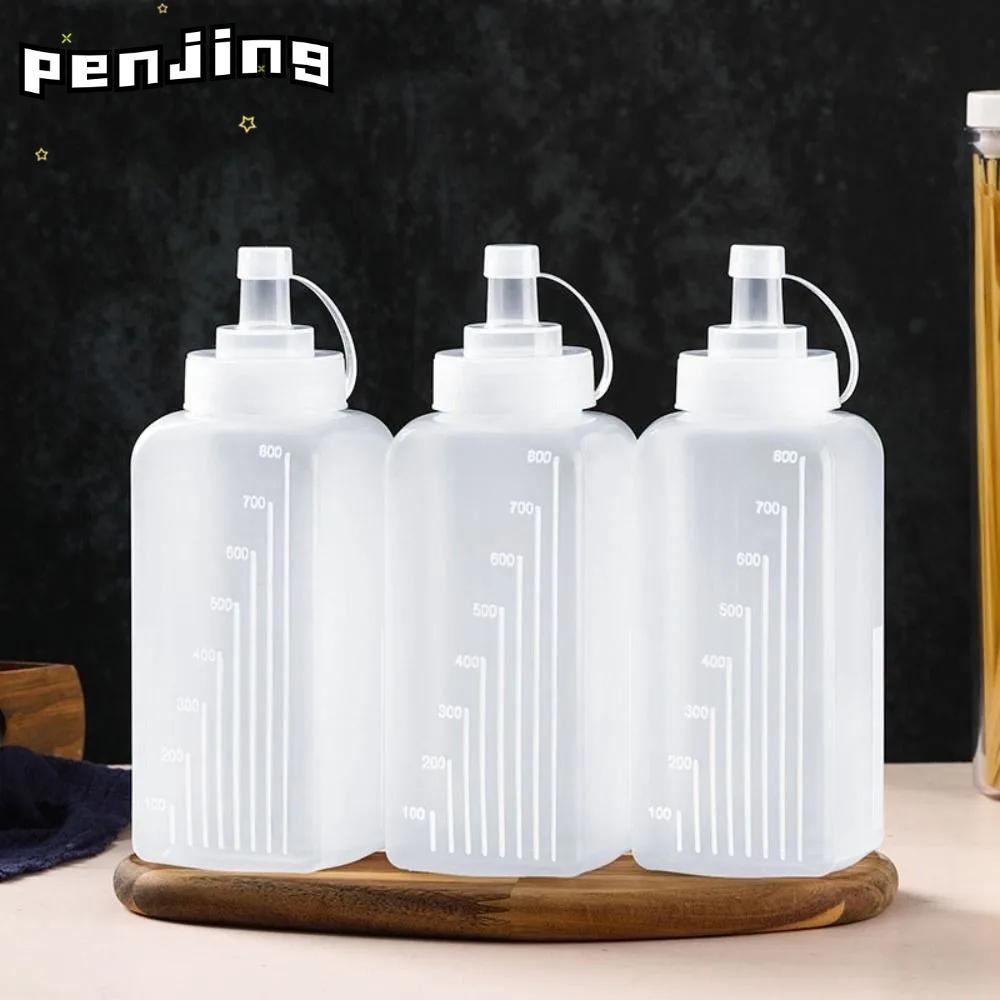 PENJING 800/1000ml ขวดเครื่องปรุงรส, PE อุปกรณ์ครัวขวดบีบซอส, ความจุขนาดใหญ่กันฝุ่นซอสมะเขือเทศขนมหว