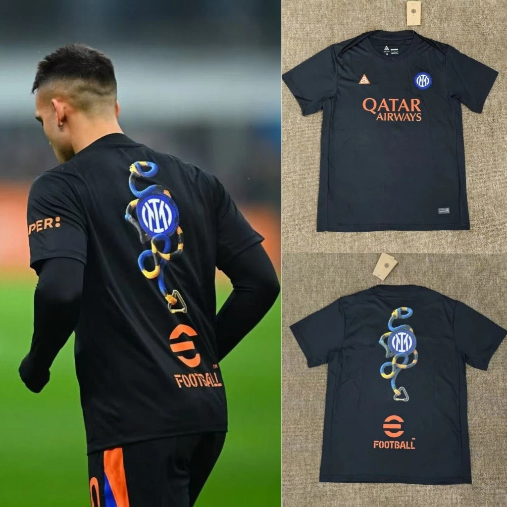 เสื้อฝึกซ้อมก่อนเกมทีมInter Milan สีดำ ฤดูกาล 2025/26 ไซส์ S-4XL