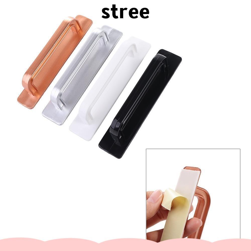 STREE ที่เก็บที่จับตู้เสื้อผ้า, ที่จับลิ้นชักแบบมีกาวในตัวอเนกประสงค์, ตู้หน้าต่างมือจับประตูพลาสติกวางทนทาน