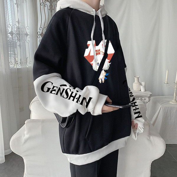เสื้อฮู้ด h and m เสื้อ hood Genshin Impact Hoodie ขนแกะผู้ชาย สไตล์อะนิเมะ