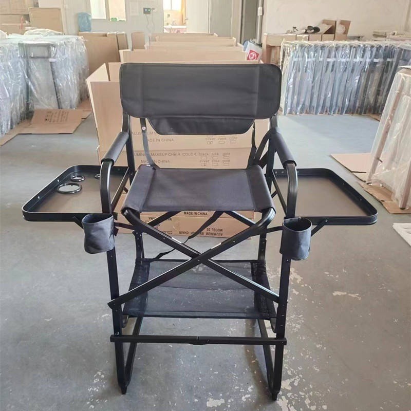 Aluminum Alloy Folding Makeup Chair Portable Director Chair Hair Salon Chair Outdoor Camping Canvas 